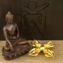 Двойной скрещенный ваджр HandiCraft Бронза Позолота Пять спиц 11 см (26370)