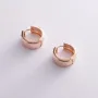 Серьги - кольца в красном золоте с08181 Оникс
