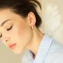 Золотые серьги - кольца без камней с05275 Оникс