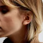 Золотые серьги-пусеты Минимум с06752 Оникс
