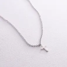 Серебряное колье Крестик 1100 Оникс 39