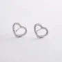 Серебряные серьги - пусеты Сердечки с фианитами OR121210 Оникс