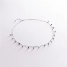 Серебряное колье Шарики 181247 Оникс 45