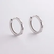 Серебряные серьги - кольца (фианиты) OR110510 Оникс