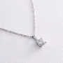 Колье с одним фианитом в белом золоте кол02351 Оникс 45