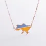 Колье Карта Украины в красном золоте (голубая и желтая эмаль) кол02357 Оникс 43