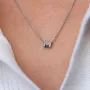 Серебряное колье с буквой М с фианитами 1103 М Оникс 45
