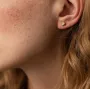 Серебряные серьги - пусеты (голубые и желтые камни) 502 Оникс