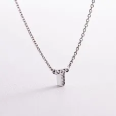 Серебряное колье с буквой Т с фианитами 1103 Т Оникс 45