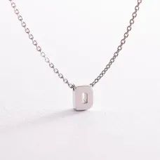 Серебряное колье с буквой D 1105 D Оникс 45