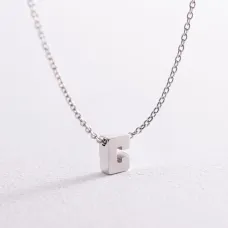 Серебряное колье с буквой С 1105 С Оникс 45