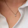 Серебряное колье с буквой L с фианитами 1103 L Оникс 45