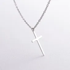 Серебряное колье Крестик 1104 Оникс 45