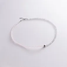 Серебряное колье Шарик с хрусталем 908-01487 Оникс 38