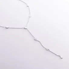 Серебряное колье - галстук Монетки 908-01233 Оникс 38