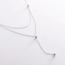 Серебряное колье - галстук с шариками 908-01398 Оникс 40