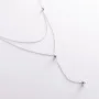 Серебряное колье - галстук с шариками 908-01398 Оникс 40