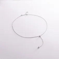 Серебряное колье - галстук с фианитами 908-01215 Оникс 38
