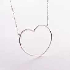 Серебряное колье Сердце 181235 Оникс 45