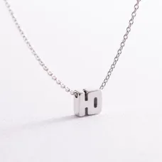 Серебряное колье с буквой Ю 1105 Ю Оникс 45