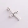 Серебряный крестик With God all things are possible (фианиты, оникс) 280 Оникс