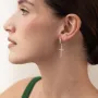 Серебряные серьги - кольца Крестики 107850 Оникс