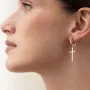Серебряные серьги - кольца Крестики 107850 Оникс