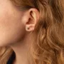 Золотые серьги - пусеты с черными бриллиантами сб0438y Оникс