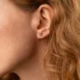Золотые серьги - пусеты с черными бриллиантами сб0438y Оникс