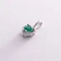 Серебряный кулон Сердечко с кварцом и фианитами 3983/1р-QGR Оникс