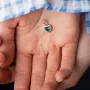 Серебряный кулон Сердечко с кварцом и фианитами 3983/1р-QGR Оникс