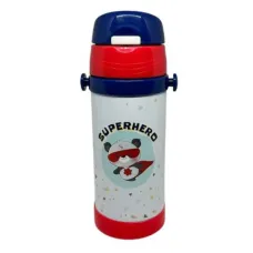 Термос детский с трубочкой No Brand Superhero panda 350 мл Белый (hub_tnw7te)