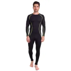 Комплект компресійний чоловічий для спортзалу Longslive LD-1001-LD-1201 Lidong 3XL Чорно-салатовий (06531019)