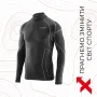 Термокофта з комірцем (лонгслів) X-Tech Maglia Race 3 Munica Lunga  lupetto Nero L/XL Чорна