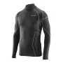 Термокофта з комірцем (лонгслів) X-Tech Maglia Race 3 Munica Lunga  lupetto Nero L/XL Чорна