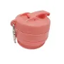 Складной силиконовый стакан с крышкой и трубочкой 350 мл Tonna Waist SALMON-PINK