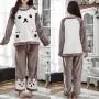 Жіноча піжама Lesko Bear White 2XL Коричнево-білий (10436-54903)