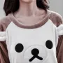 Жіноча піжама Lesko Bear White 2XL Коричнево-білий (10436-54903)
