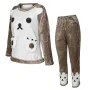 Жіноча піжама Lesko Bear White 2XL Коричнево-білий (10436-54903)