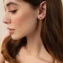 Серебряные серьги - пусеты Клевер с черными фианитами 008220ч Оникс