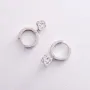 Серебряные серьги - кольца Клевер (фианиты) OR124010 Оникс