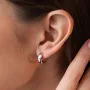 Серьги - кольца в белом золоте с08199 Оникс