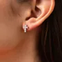 Серебряные серьги - пусеты Крестики (фианиты) 058310 Оникс