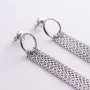 Серебряные серьги - пусеты Элеонора с цепочками 902-01200 Оникс