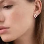 Серьги - пусеты Клевер в желтом золоте с06950 Оникс
