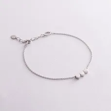 Серебряный браслет Сердечки 905-00885 Оникс 17