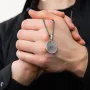 Серебряный кулон Георгий Победоносец 133220 Оникс