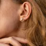 Серьги - пусеты Эйприл с фианитами (желтое золото) с08224 Оникс
