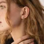 Серьги - пусеты Эйприл с фианитами (желтое золото) с08224 Оникс