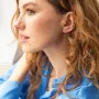 Золотые серьги - пусеты Сердечки с бриллиантами сб0470ch Оникс